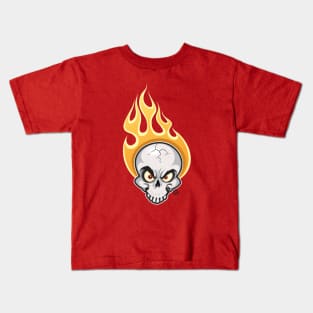 Flaming Skull Kids T-Shirt